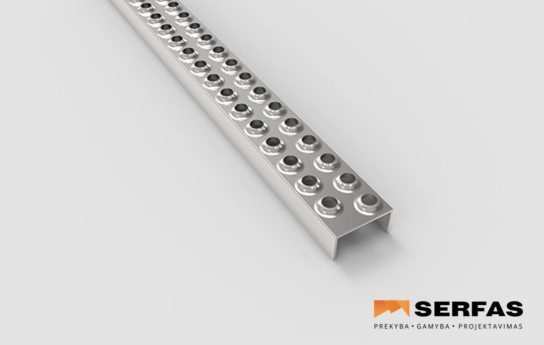 2000X50X37X2  2-JŲ EILIŲJUODO PLIENO KOPĖČIŲ SKERSINIS