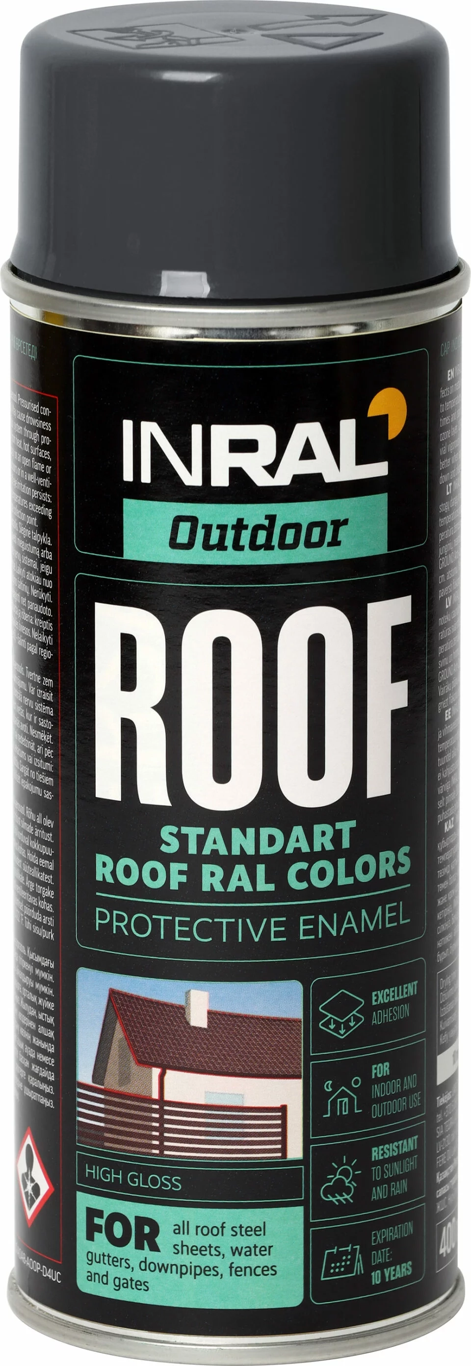 AEROZOLINIAI DAŽAI STOGO DANGAI ROOF SPRAY RAL7016 400ml INRAL