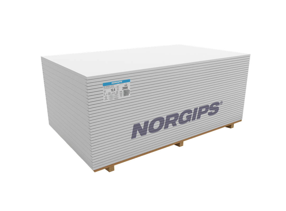 PLOKŠTĖ G/K GKB NORGIPS LIGHT BALTAS 12.5x1200x2000 mm 2.4m2