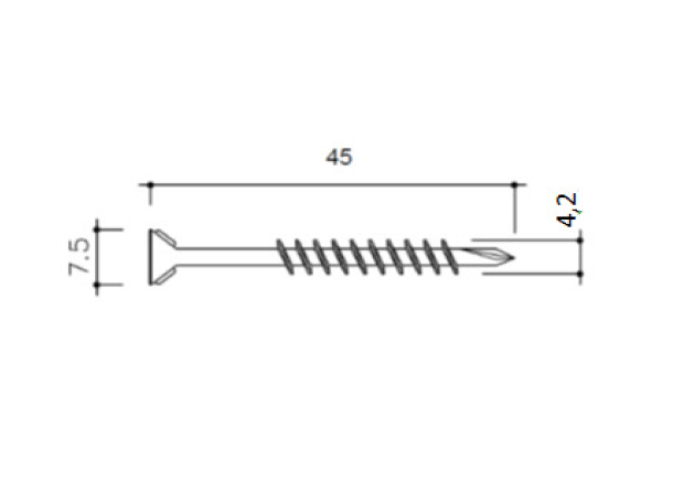 CEDRAL SRAIGTAS Į MEDINĘ KONSTRUKCIJĄ 4.0 x 45 mm