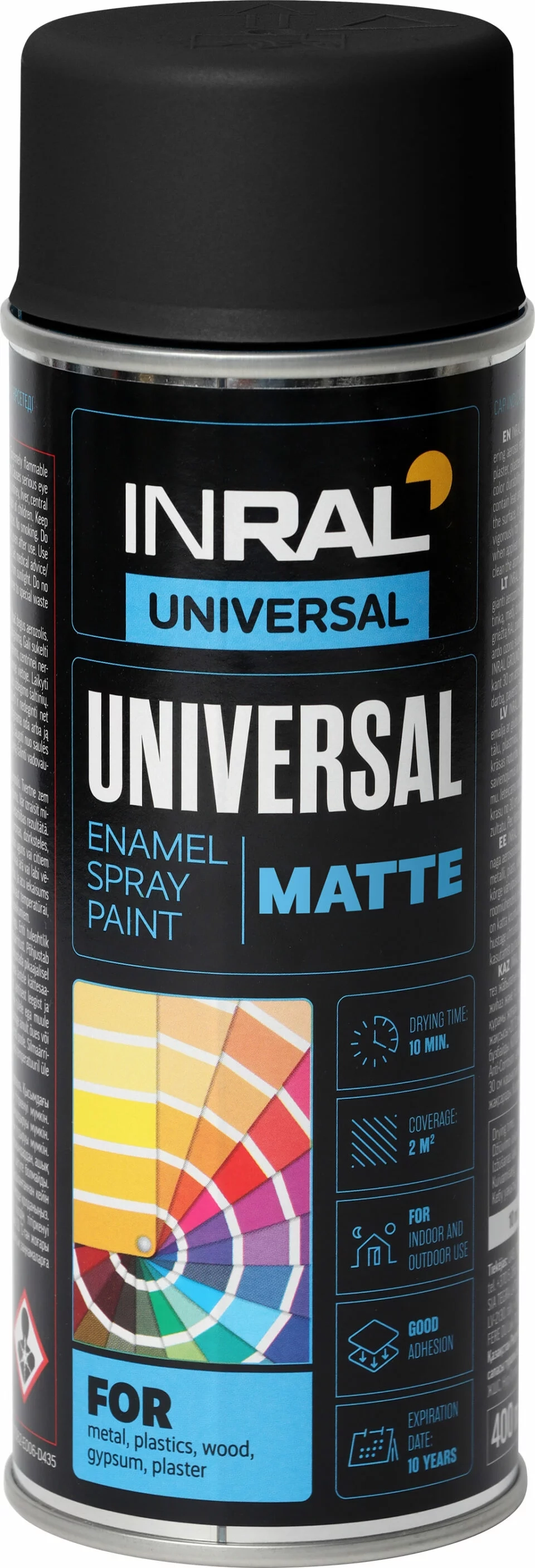 AEROZOLINIAI DAŽAI UNIVERSAL RAL9011 JUODI MATINIAI 400ml INRAL