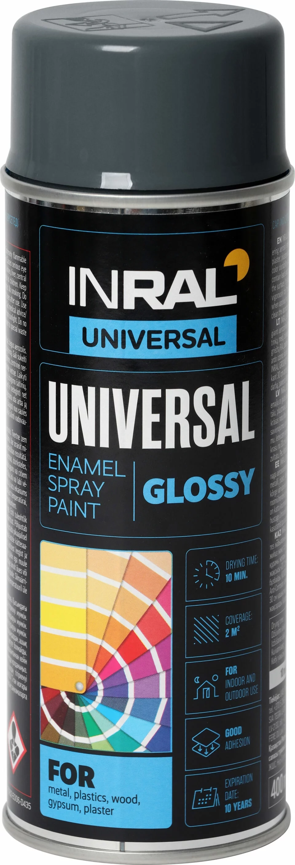 AEROZOLINIAI DAŽAI UNIVERSAL RAL7024 PILKI 400ml INRAL