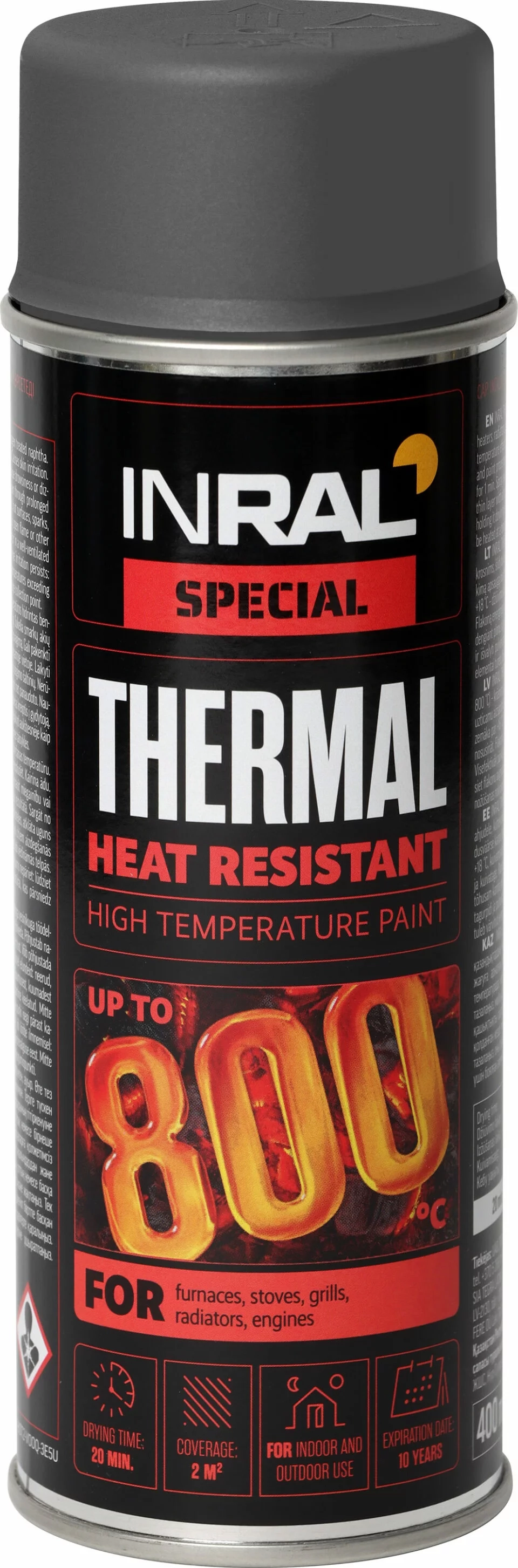 AEROZOLINIAI DAŽAI ATSPARŪS KARŠČIUI THERMAL RAL7016 400ml INRAL