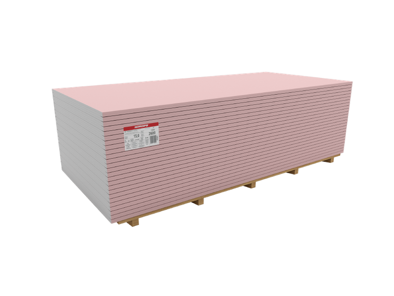 PLOKŠTĖ G/K GKF NORGIPS RAUDONAS 12.5x1200x3000mm 3.6m2