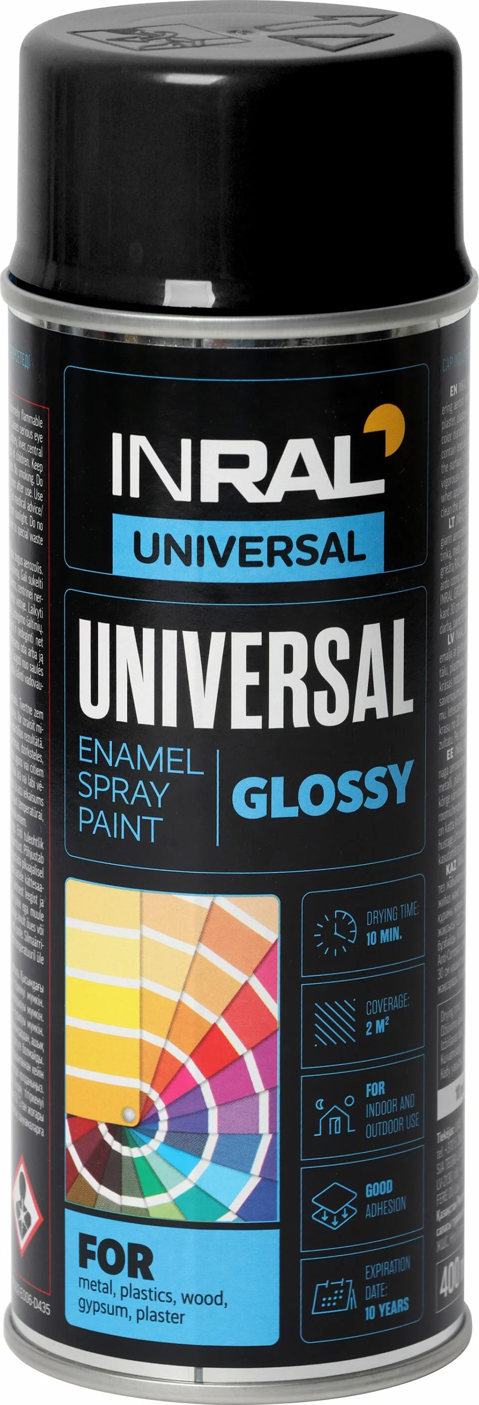 AEROZOLINIAI DAŽAI UNIVERSAL RAL9017 JUODI BLIZGŪS 400ml INRAL